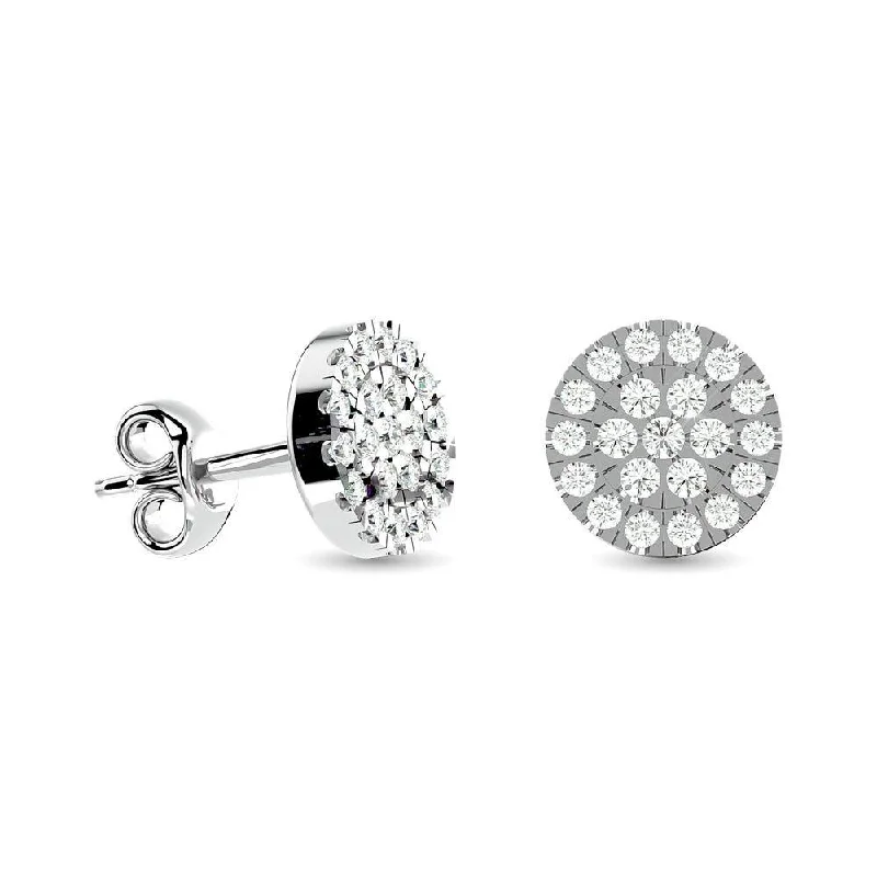 dangling pearl earrings for women -Diamond Stud earrings 1/3 ct tw in 10K White Gold