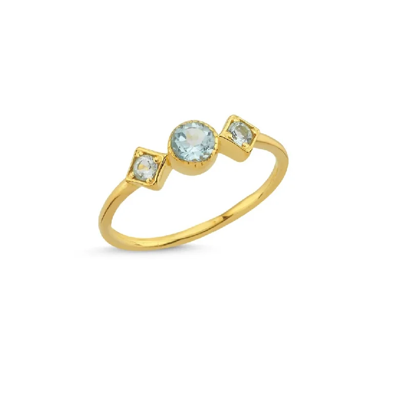 modern solitaire rings for women -Light Blue Ring