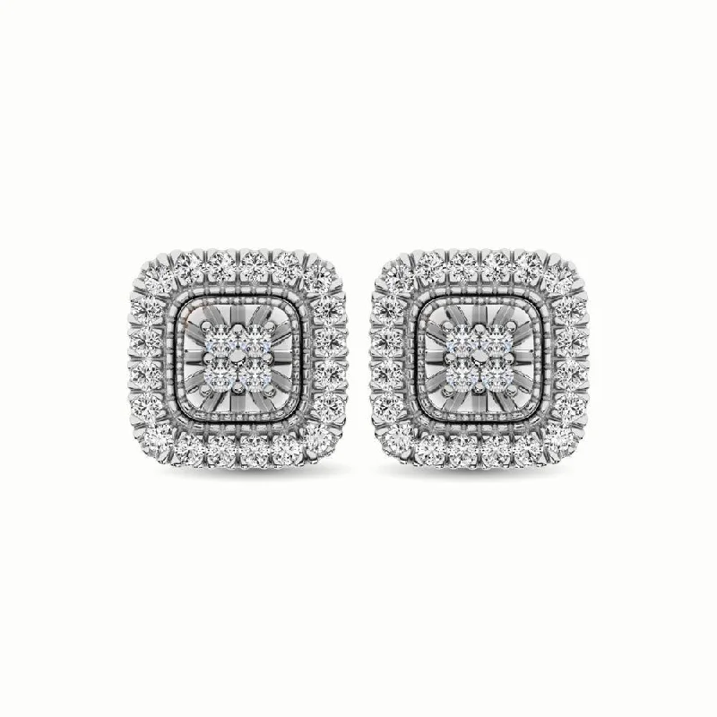 long dangling earrings for women -10K White Gold 1/3 Ct.Tw. Diamond Stud Earrings