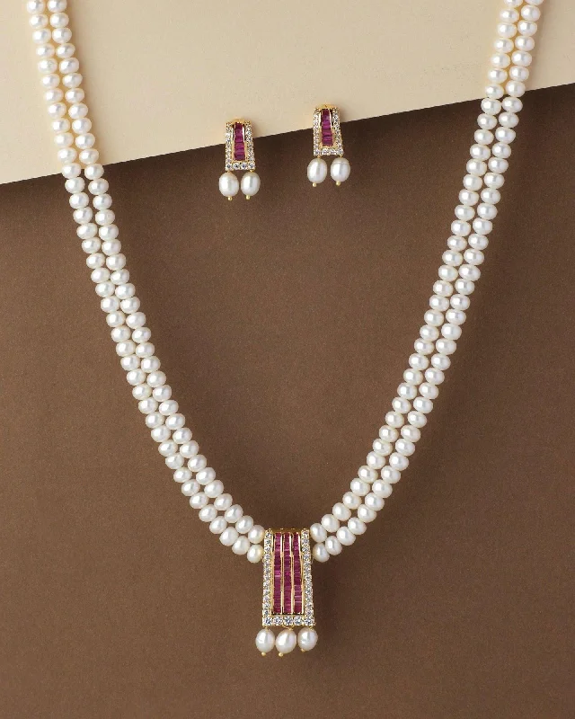 classic necklaces for women -Beautiful Real Pearl Necklace Set