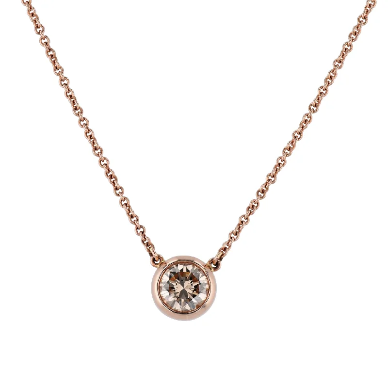 adjustable necklaces for women -Cinnamon Diamond Rose Gold Pendant Necklace