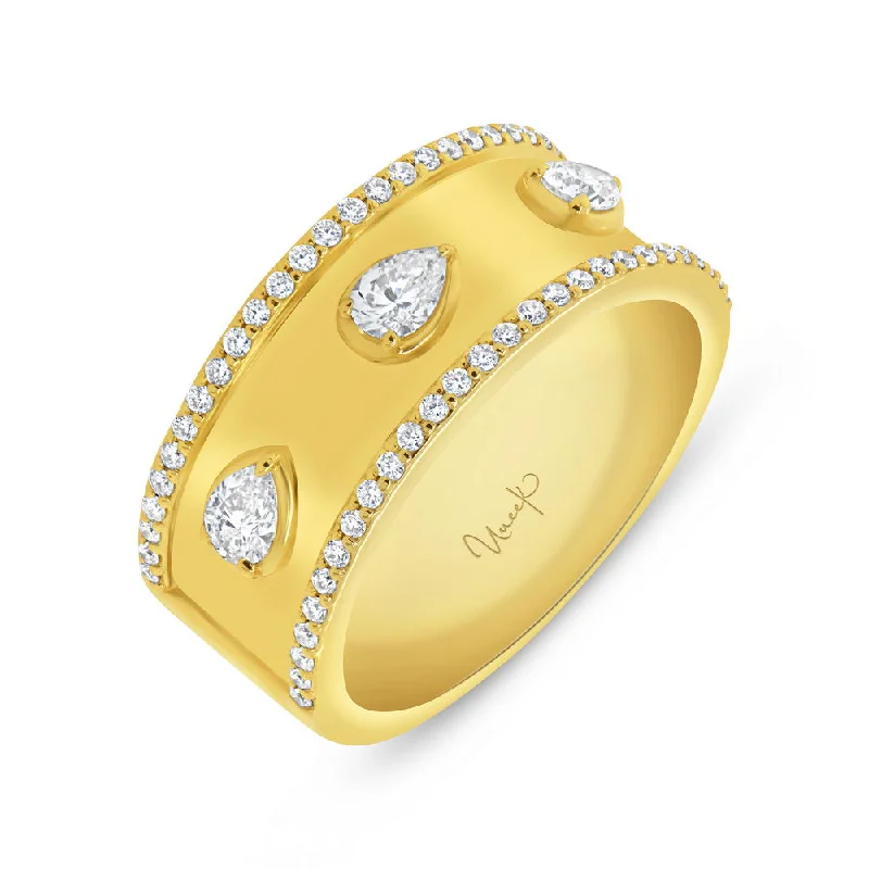 wedding sets for women with diamonds -Uneek Alexandria Collection Bezel Fashion Ring