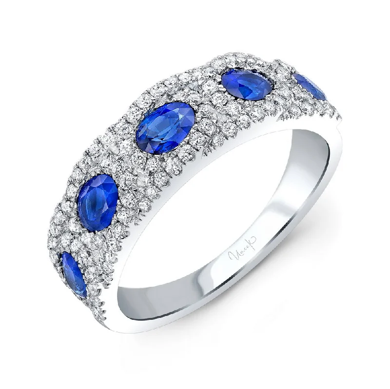 infinity engagement rings for women -Uneek Precious Collection Round Blue Sapphire Fashion Ring