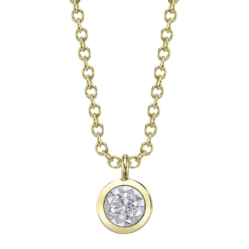 silver choker necklaces for women -14kt. Yellow Gold Stella Necklace with 0.05ct TW Diamond Pave