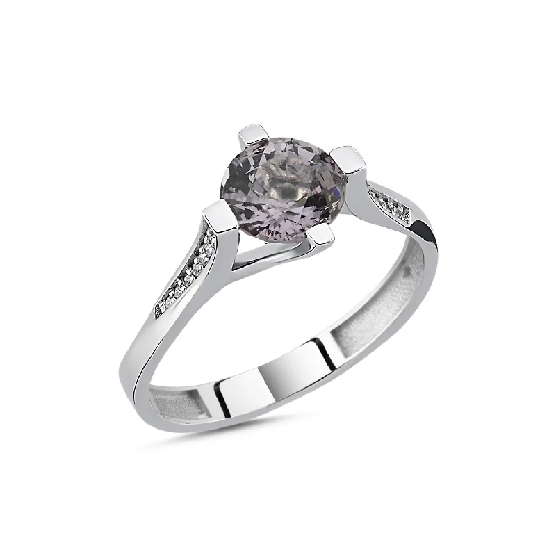 wedding rings for women -Grey Gem Ring