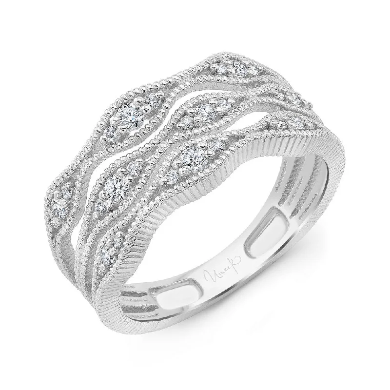 wide-band engagement rings for women -Uneek Stackable Collection 3-Row Fashion Ring