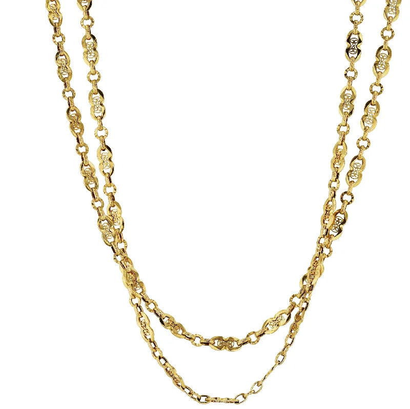 luxury gold necklaces for women -Yellow Gold 58in Station Estate Necklace