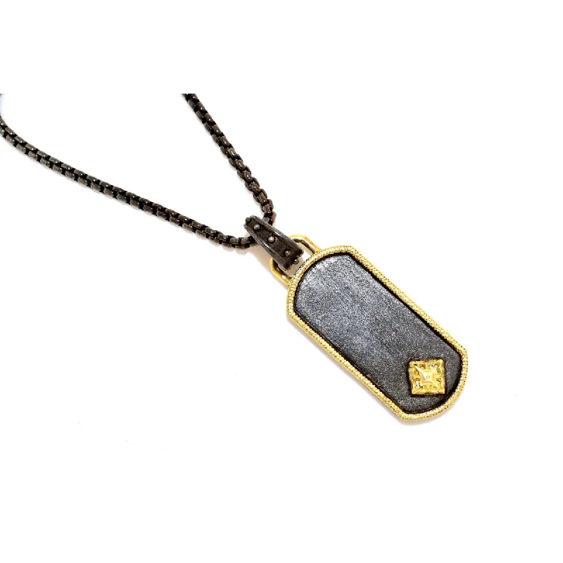 simple gold necklaces for women -Pave Dog Tag on Chain Necklace