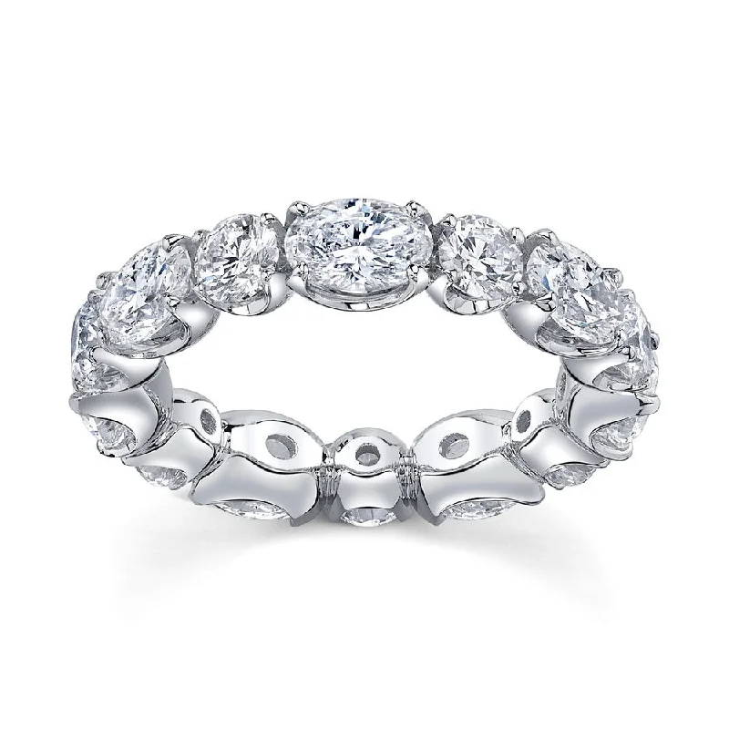 multi-stone engagement rings for women -Uneek Eternity Collection 1-Row Oval Shaped Anniversary Ring