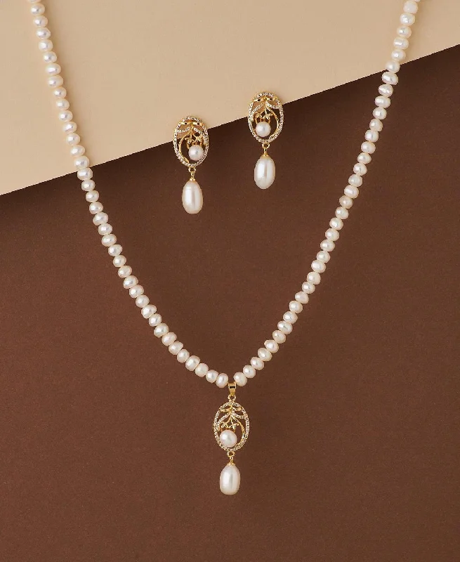 heart-shaped necklaces for women -Beautiful Real Pearl Necklace Set