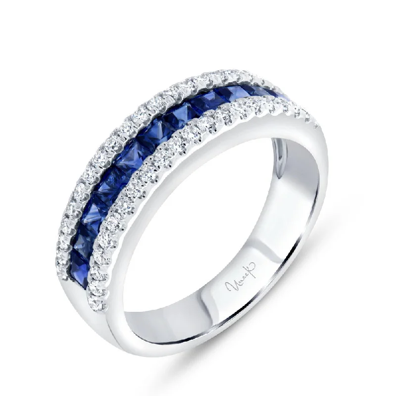 emerald cut engagement rings for women -Uneek Precious Collection Blue Sapphire Fashion Ring