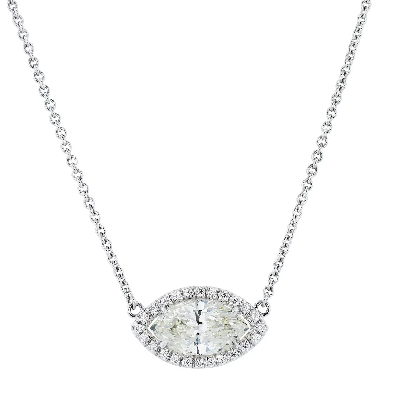 women’s custom engraved gold necklaces -White Gold Diamond Pave Pendant Necklace