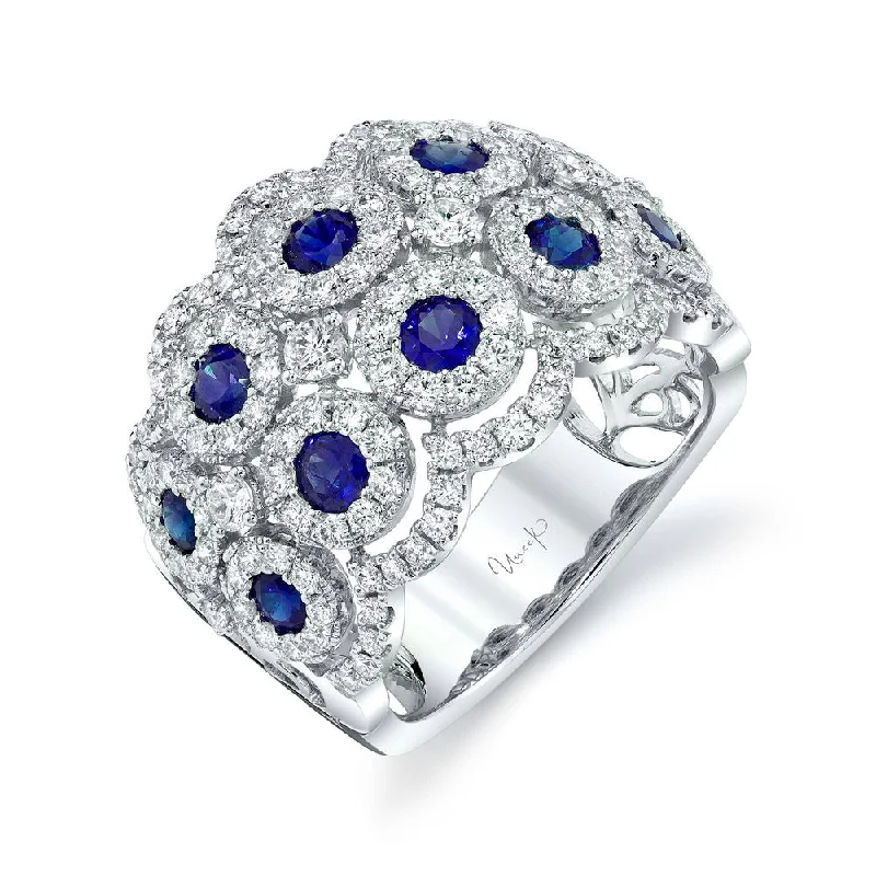 sapphire engagement rings for women -Uneek Precious Collection Round Blue Sapphire Fashion Ring