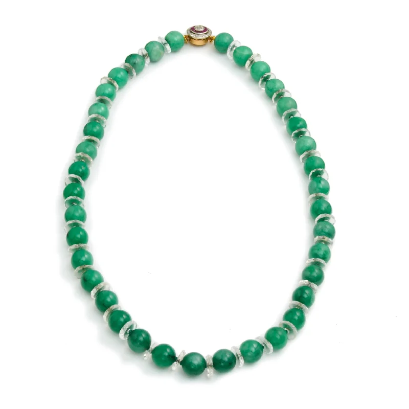 women’s art deco necklaces -Natural Jadeite  GIA Cert  Necklace