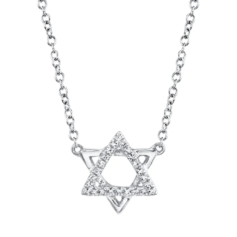 simple pendant necklaces for women -Star Of David Diamond Pave Necklace