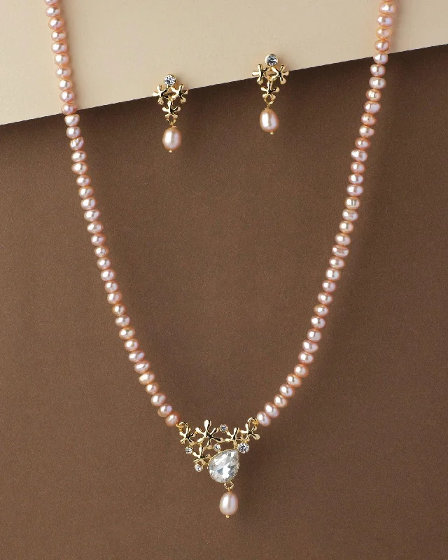 pendant necklaces for women -Beautiful Real Pearl Necklace Set