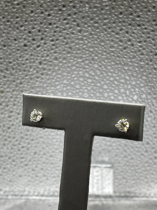 gemstone earrings for women -gemstone earrings for women -A Beautiful Pair of Ladies 950 Platinum Round Diamond Stud Screw Back Earrings