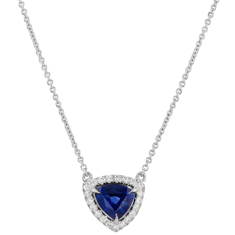 infinity pendant necklaces for women -1.53ct Royal Blue Sapphire Necklace