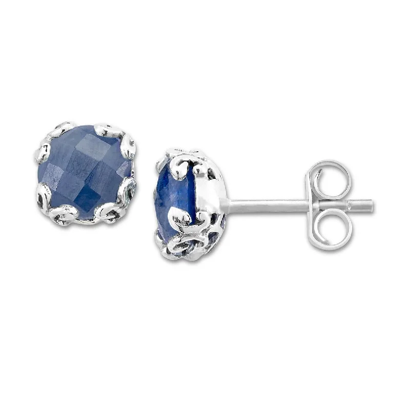 women’s luxury diamond earrings -women’s luxury diamond earrings -SAMUEL B. SAPPHIRE STUD EARRINGS