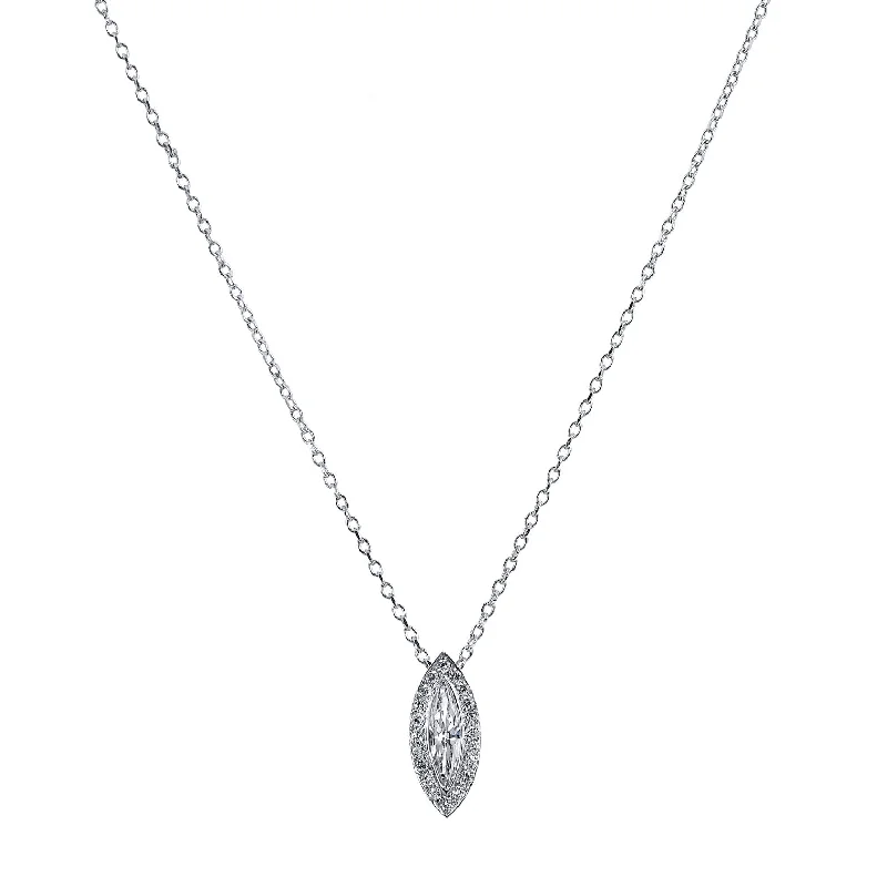 zodiac necklaces for women -0.22 Carat Marquis Diamond Pendant Necklace