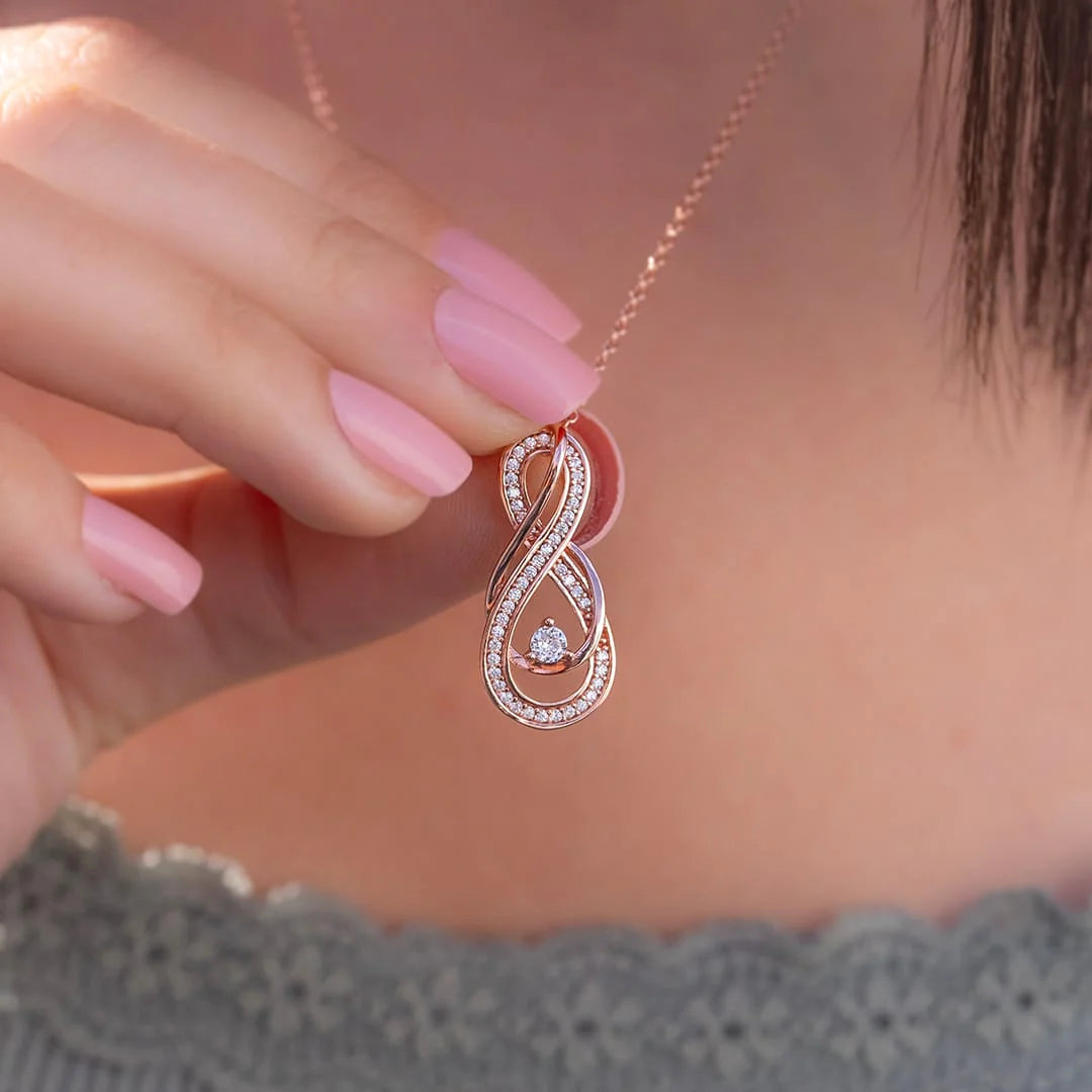 elegant necklaces for women -Zircon Stone Infinity Necklace