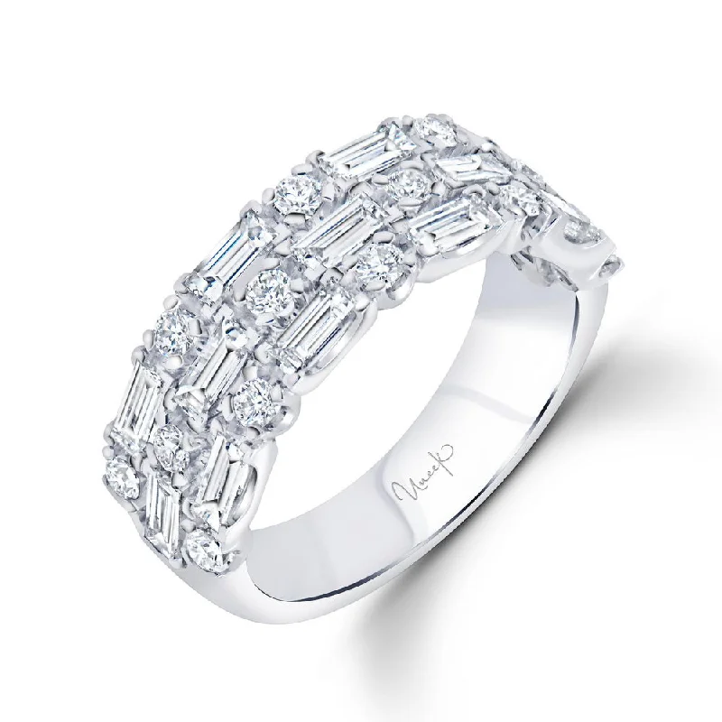 platinum diamond rings for women -Uneek Stackable Collection 3-Row Fashion Ring