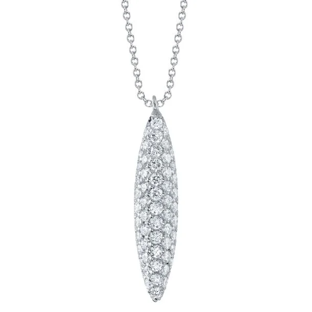 infinity necklaces for women -White Gold Diamond Pave Pendant Necklace