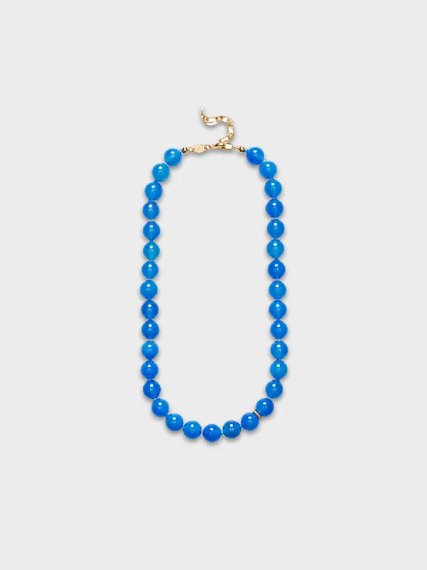 pendant necklaces for women -Ball Necklace in Pacific Blue