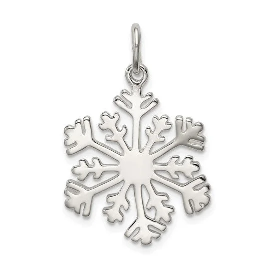 boho necklaces for women -Sterling Silver Snowflake Pendant Necklace