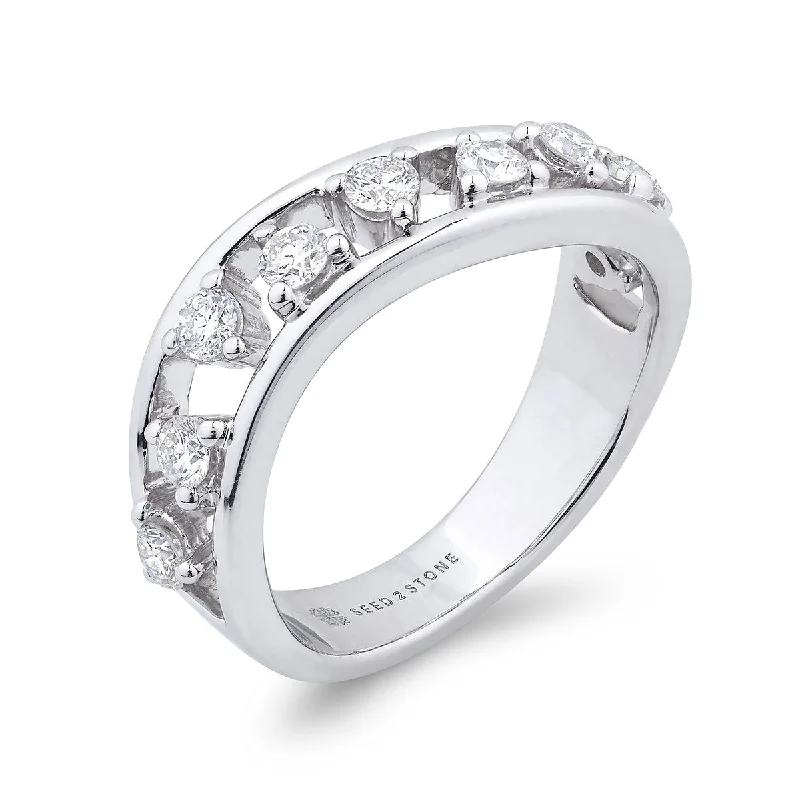 diamond rings for anniversary for women -Sleek Wave Ring