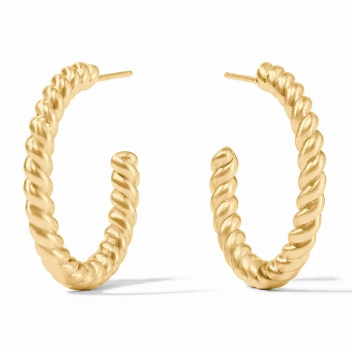 gold hoop earrings for women -gold hoop earrings for women -Julie Vos 24K Gold Plated Nassau Hoop Earrings, Medium