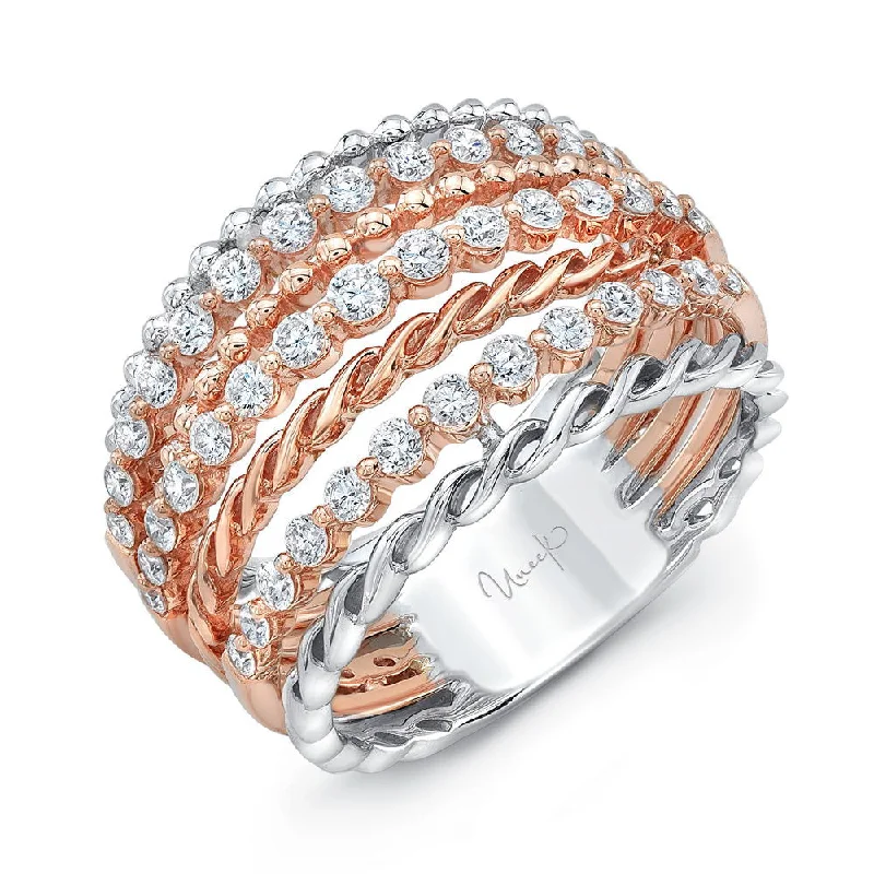 classic engagement rings for women -Uneek Lace Collection Multi-Row Fashion Ring