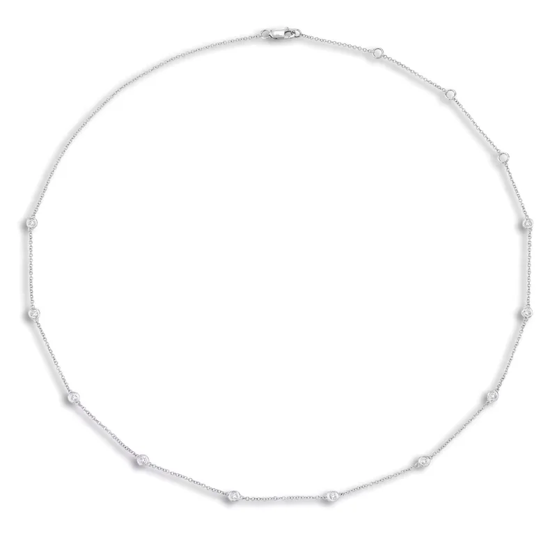 modern necklaces for women -White Gold Diamonds by the Yard Necklace