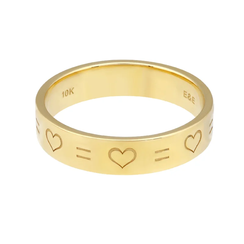 alternative engagement rings for women -5MM Love is Love Ring in 10KT Yellow Gold; Size 10