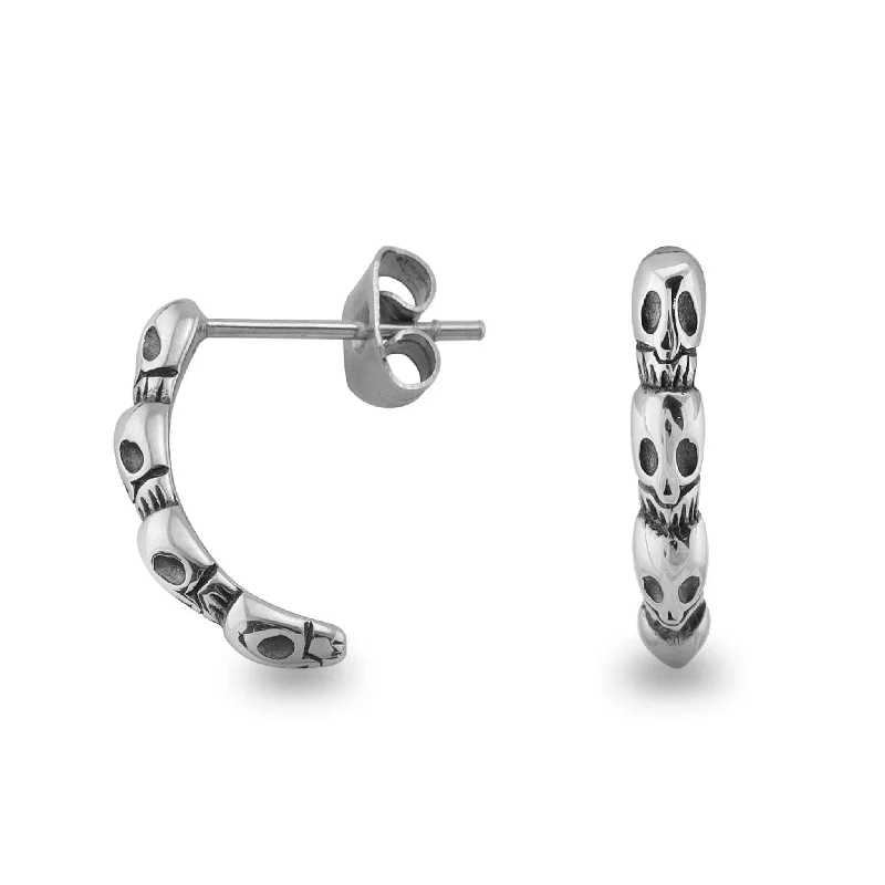 classic earrings for women -classic earrings for women -Stainless Steel Multi Skull Post Earrings / ERC1010