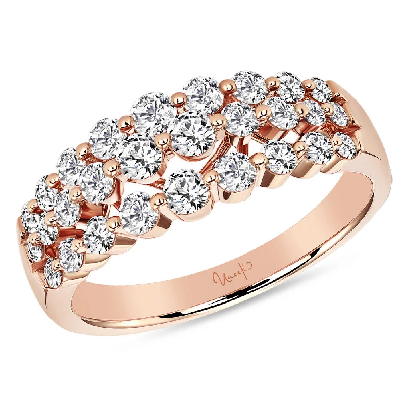 modern engagement rings for women -Uneek Lace Collection 3-Row Fashion Ring