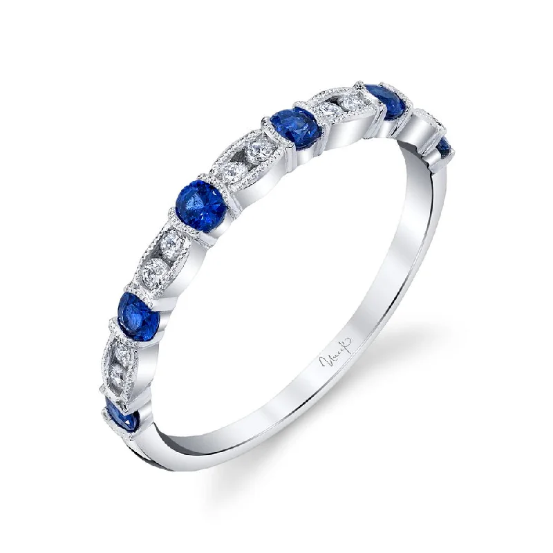 affordable diamond rings for women -Uneek Precious Collection 1-Row Round Blue Sapphire Fashion Ring