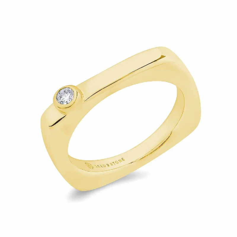 women’s wedding rings with emeralds -Sidekick Stacking Ring in 14K Gold