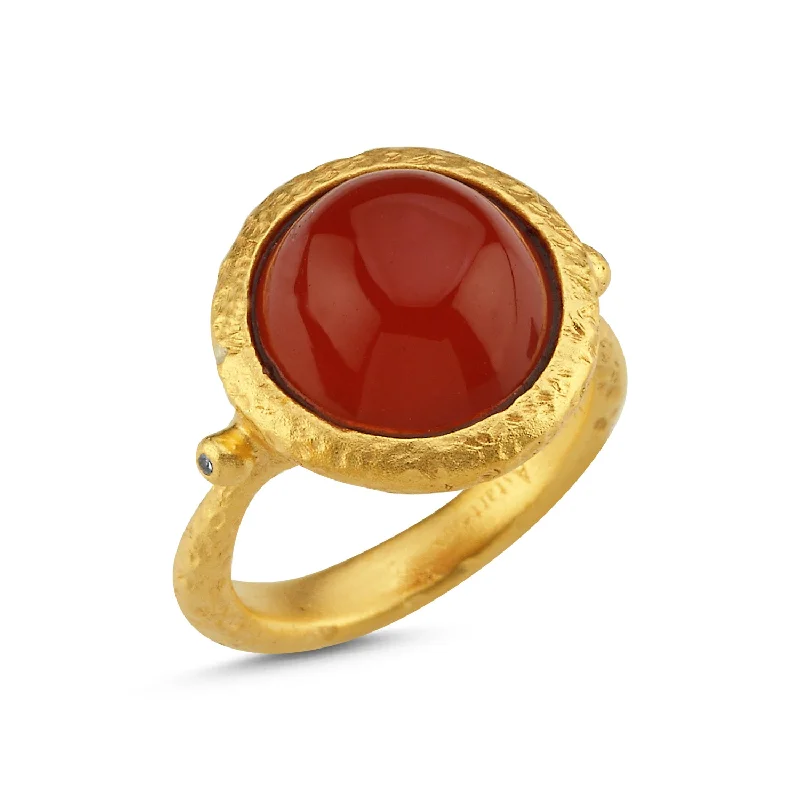 infinity engagement rings for women -Cabochon Carnelian Ring