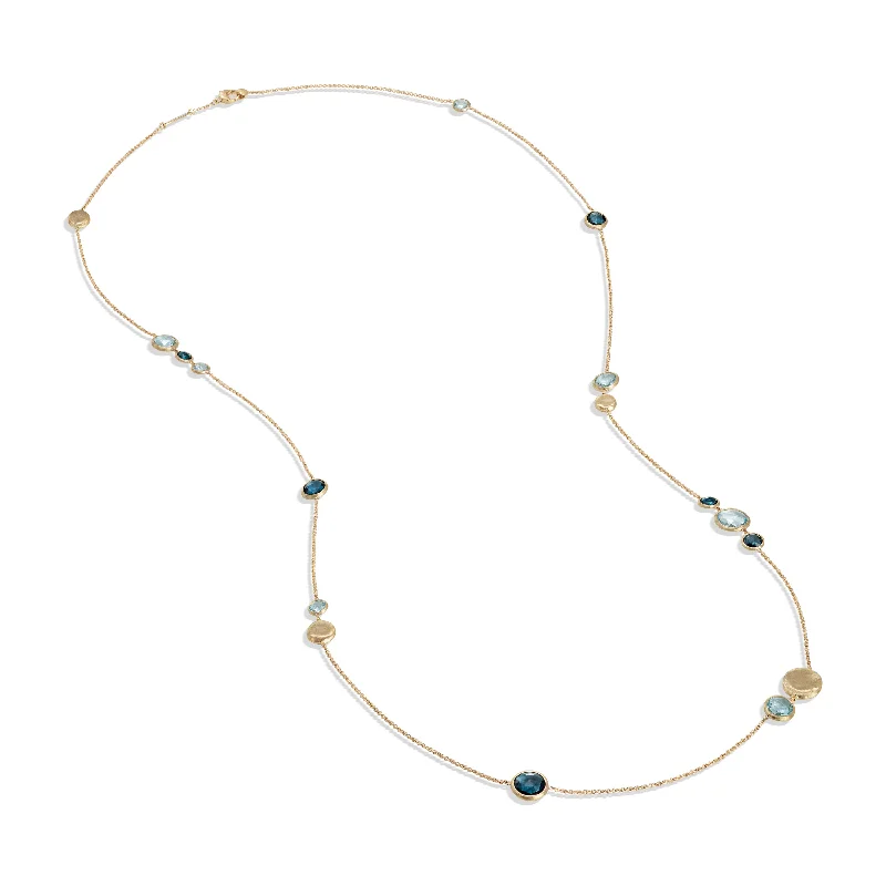 luxury necklaces for women -18kt Yellow Gold Mixed Topaz Jaipur Color Collection Long Necklace