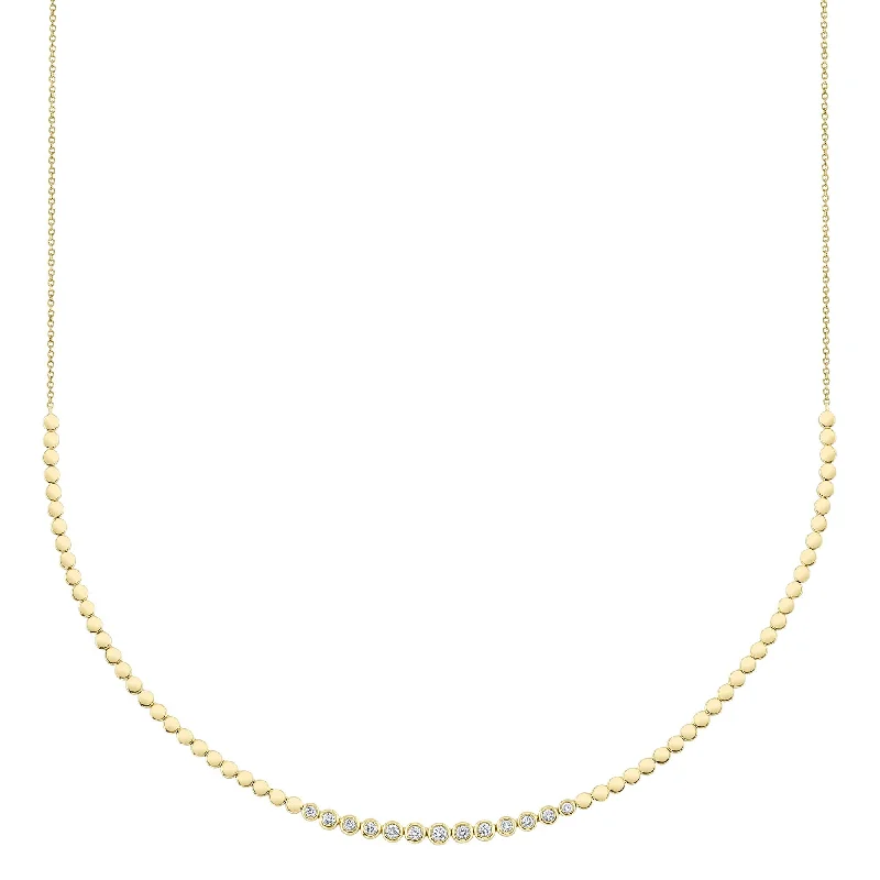 luxury gold necklaces for women -14kt Yellow Gold Diamond Bezel Necklace with 0.46ct TW Diamond