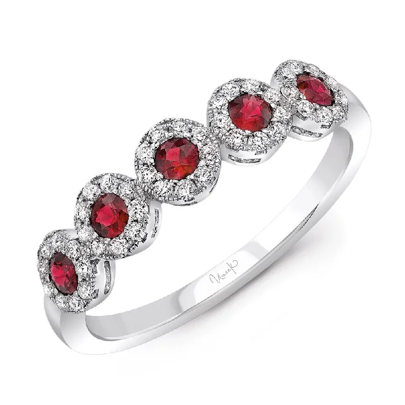 antique rings for women -Uneek Precious Collection Round Ruby Fashion Ring