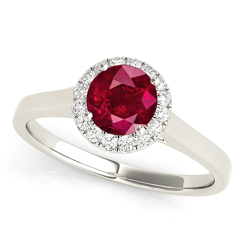 oval diamond engagement rings for women -1.35 ct. Genuine Ruby Ring WithThin, Wide Solid Gold Band