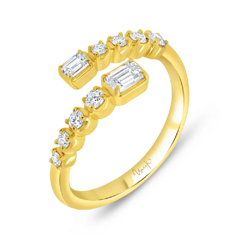 floral engagement rings for women -Uneek Alexandria Collection Bypass Fashion Ring