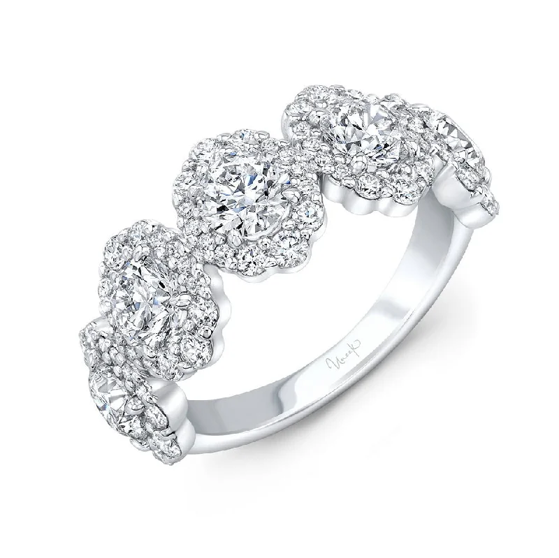 unique engagement rings for women -Uneek Petals Collection 5-Stone-Halo Fashion Ring