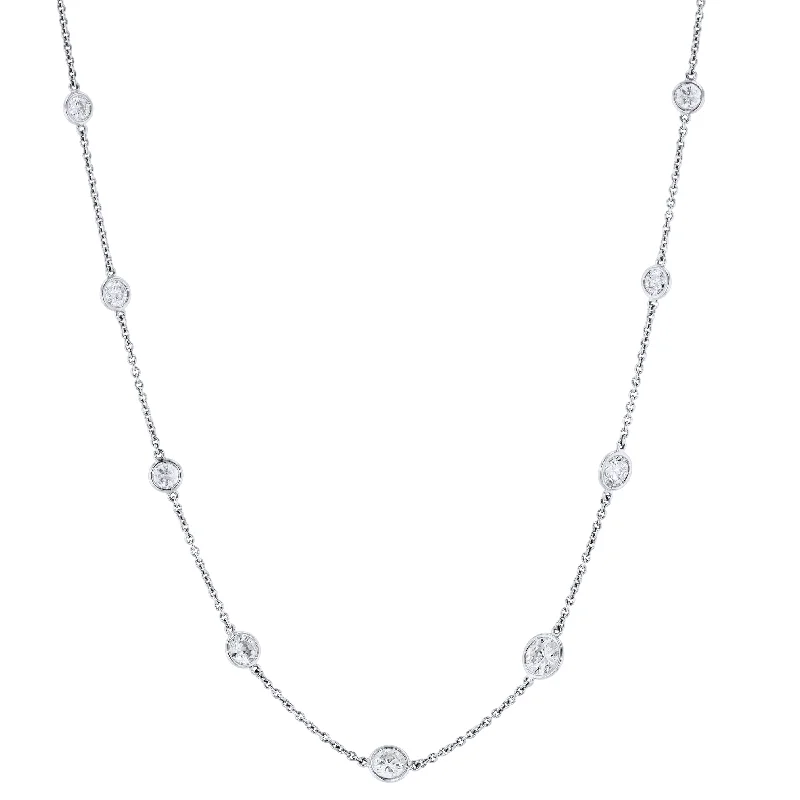 gold necklaces for women -Diamonds By the Yard Bezel Set Platinum Necklace