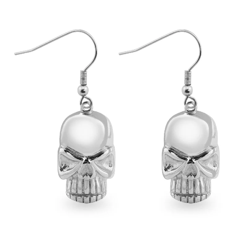 stud earrings with diamonds for women -stud earrings with diamonds for women -Stainless Steel Skull Wire Earrings / ERC1014