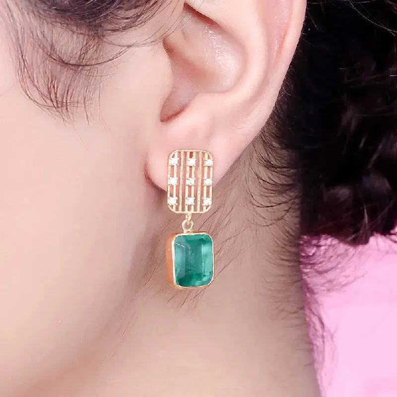 crystal earrings for women -crystal earrings for women -SHOOTING STAR SILVER 92.5 ZIRCON STUD EARRING