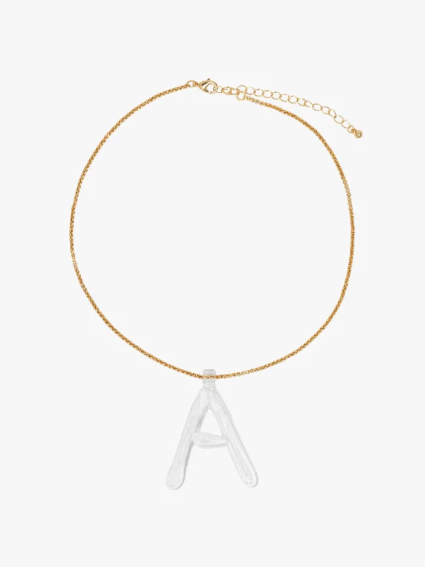 unique necklaces for women -Initial Necklace - Clear