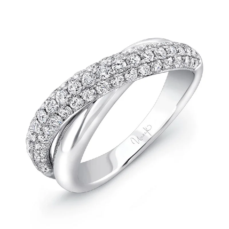 square diamond rings for women -Uneek Trio Collection 3-Row Fashion Ring